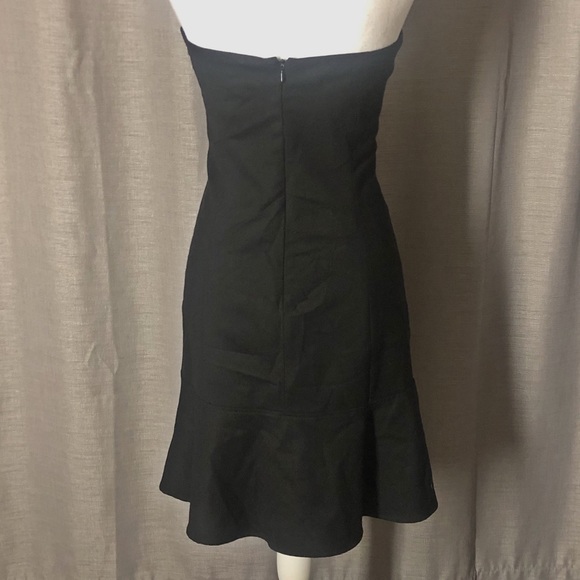 Theory Black Strapless Dress with Ruffles - Picture 4 of 8